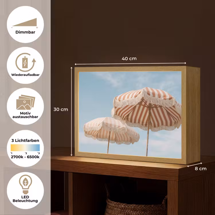 Parasol - Lucht - Rood Light Box met batterij (Wandlamp) middel -USP_websiteoverzichtDE