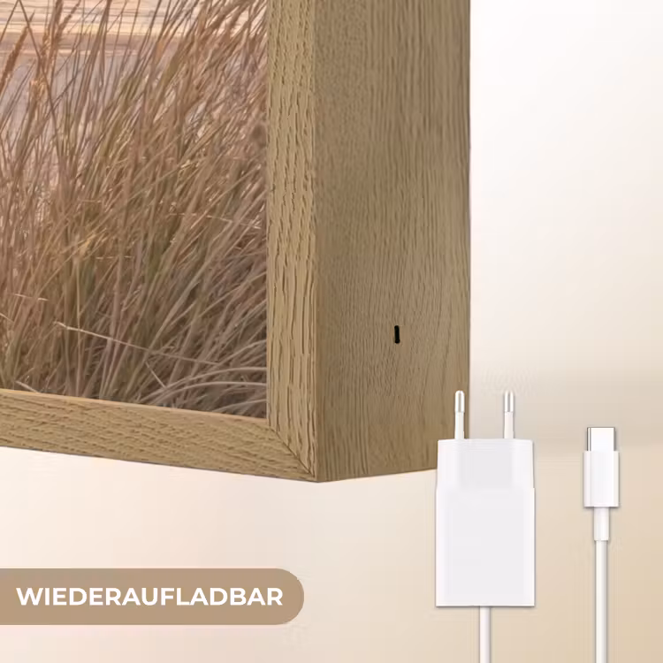 Zonsondergang - Duinen - Zee Light Box met batterij (Wandlamp) middel -USP_websiteoplaadbaarDE