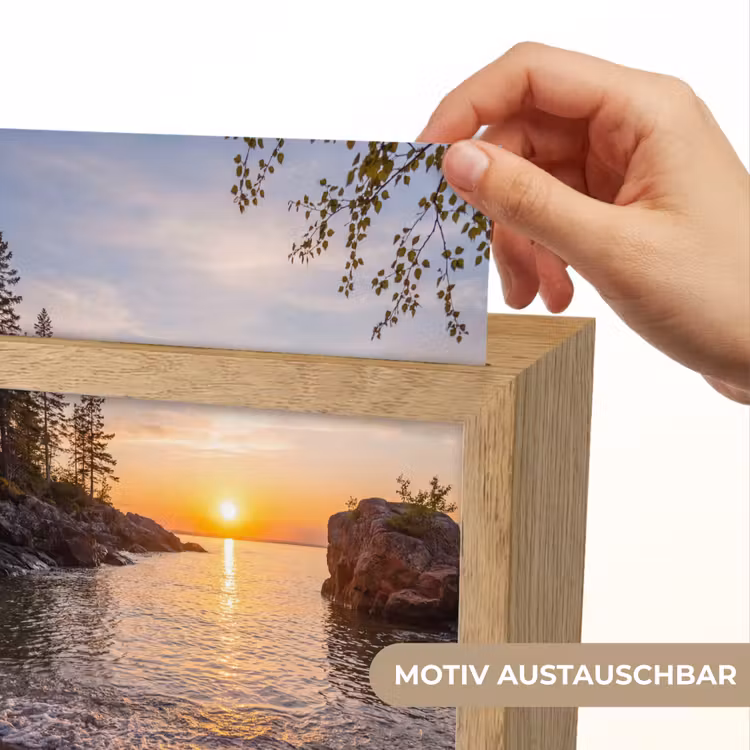 Zonsondergang - Kust - Water - Natuur - Oranje Light Box met kabel (Wandlamp) klein -USP_websiteprintDE