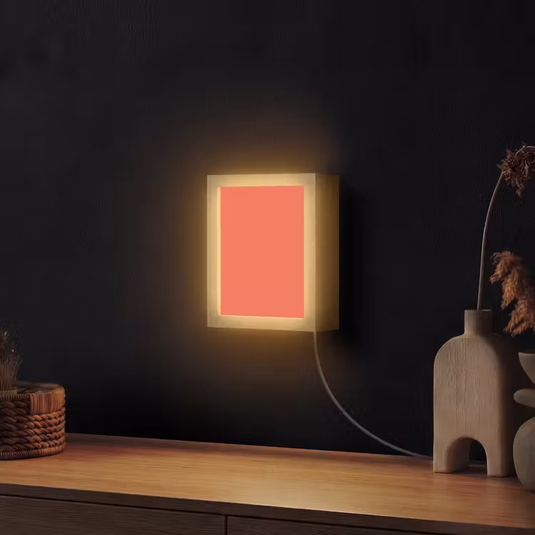 Sunset - Salmon - Oranje Light Box met kabel (Wandlamp) klein 929 -sfeer1