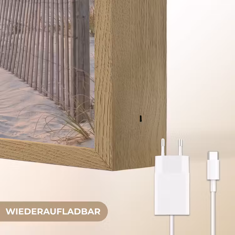 Zonsondergang - Strand - Zand Light Box met batterij (Wandlamp) middel -USP_websiteoplaadbaarDE