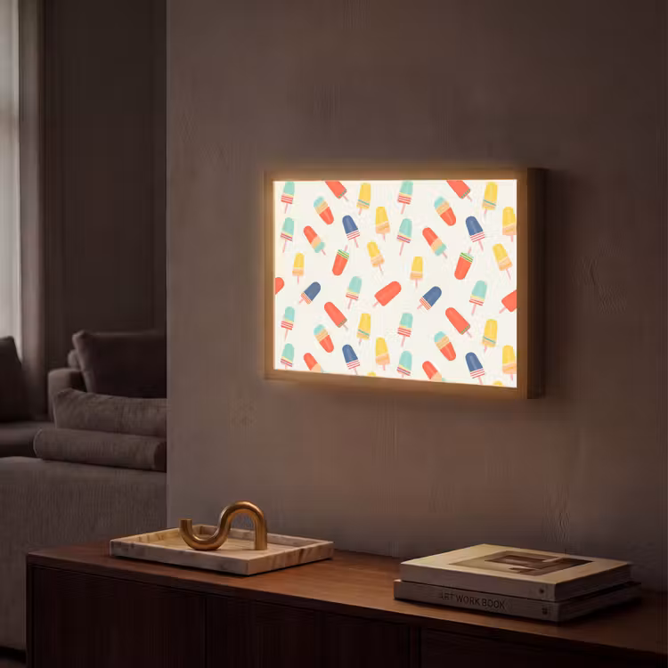 IJsjes - Speels - Kleurrijk Light Box met batterij (Wandlamp) middel 907 -sfeer1