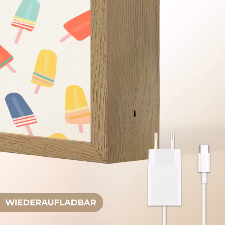 IJsjes - Speels - Kleurrijk Light Box met batterij (Wandlamp) middel 907 -USP_websiteoplaadbaarDE