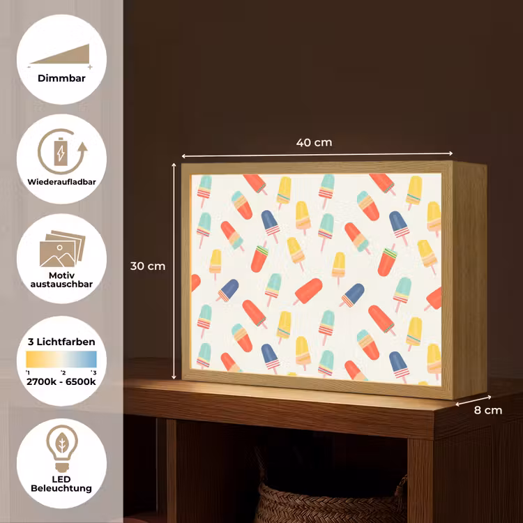 IJsjes - Speels - Kleurrijk Light Box met batterij (Wandlamp) middel 907 -USP_websiteoverzichtDE