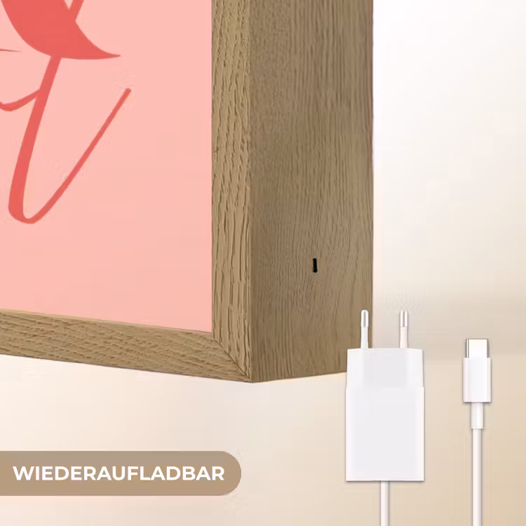 Star girl - Roze - Panter - Ster Light Box met batterij (Wandlamp) middel -USP_websiteoplaadbaarDE
