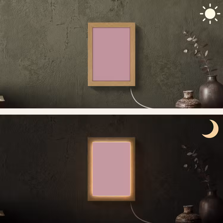 Dusty - Mauve - Paars Light Box met kabel (Wandlamp) klein 929 -sfeer3