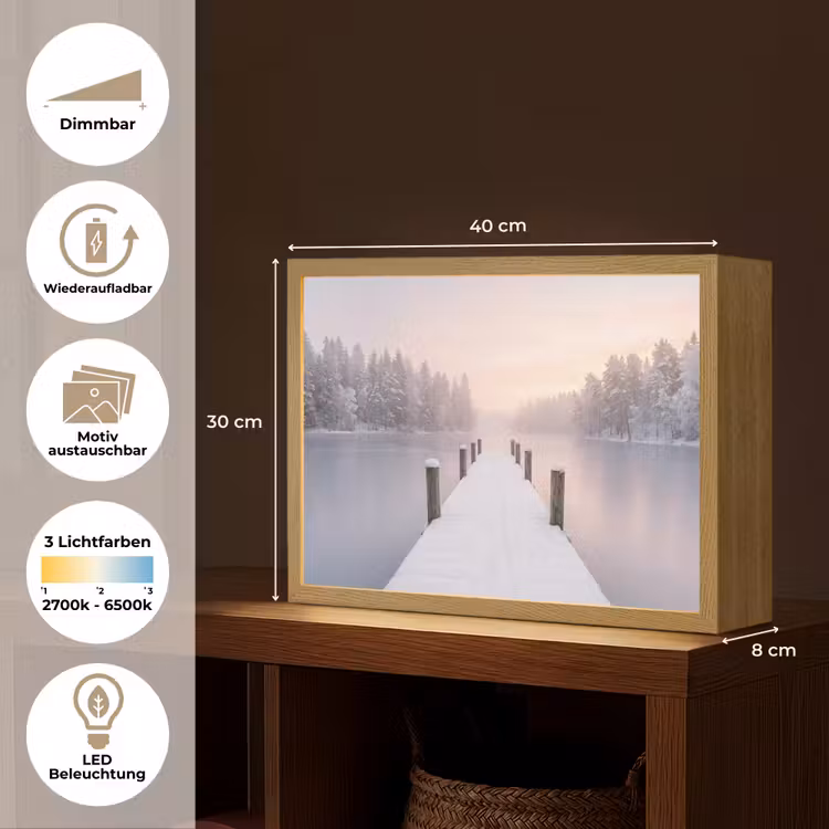 Steiger - Meer - Mist - Winter - Serene Light Box met batterij (Wandlamp) middel -USP_websiteoverzichtDE