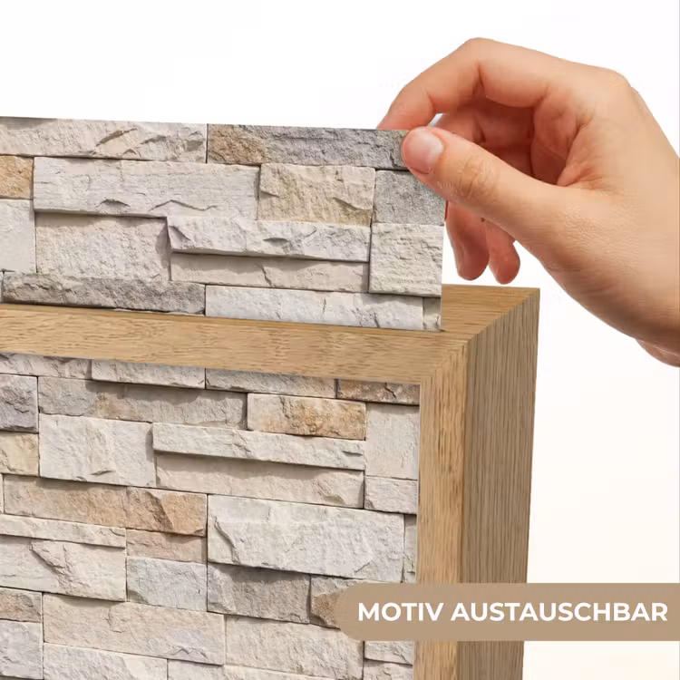 Steen - Muur - Textuur - Rustiek - Beige Light Box met kabel (Wandlamp) klein -USP_websiteprintDE