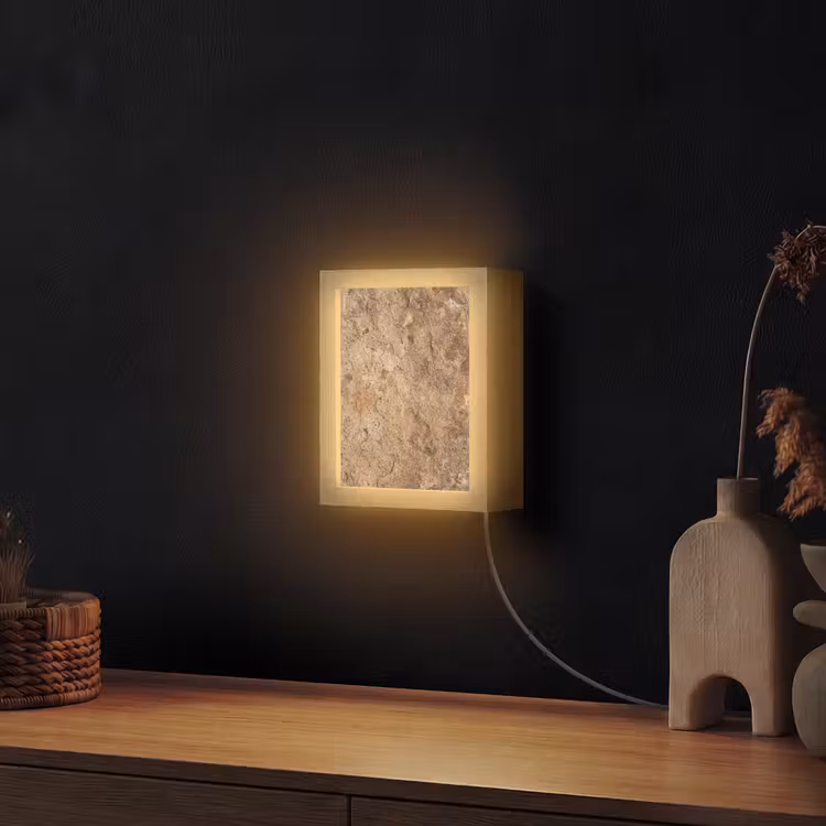 Steen - Natuur - Textuur - Abstract - Bruin Light Box met kabel (Wandlamp) klein -sfeer1