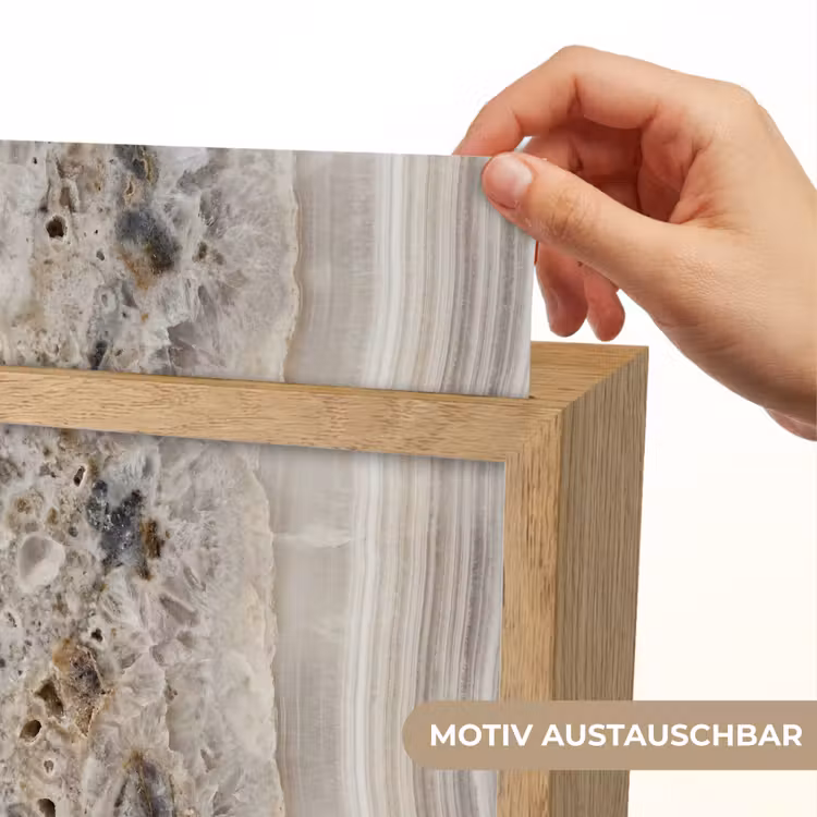 Steen - Textuur - Abstract - Beige - Wit Light Box met kabel (Wandlamp) klein -USP_websiteprintDE