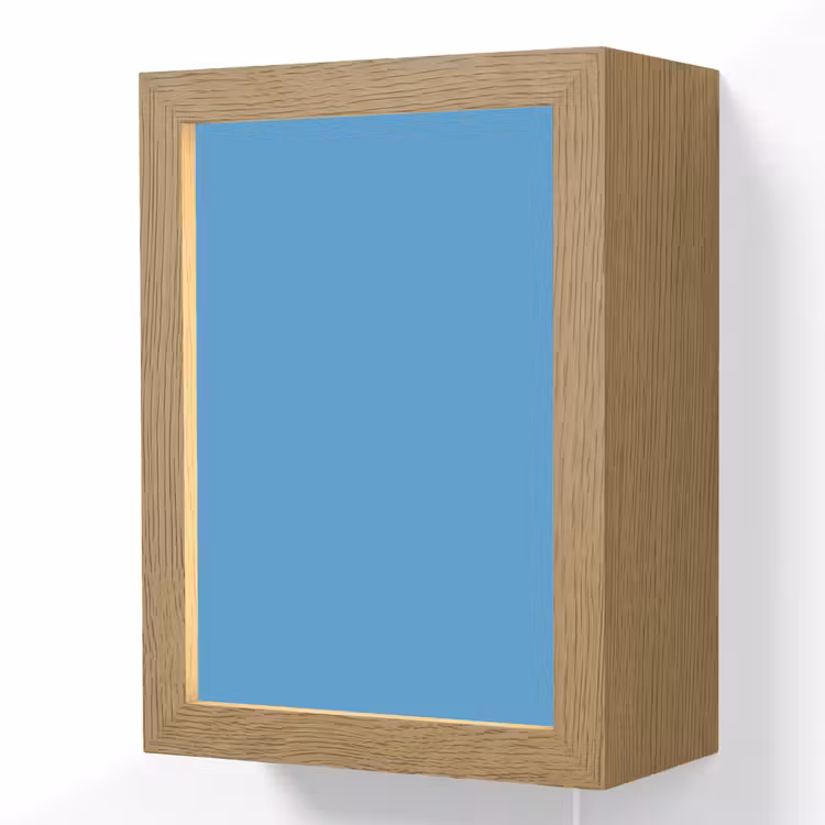 Steel - Blue - Blauw Light Box met kabel (Wandlamp) klein 929 -3d
