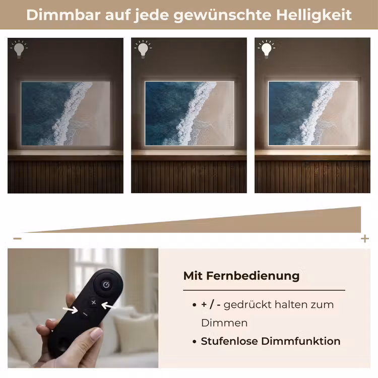 Strand - Zee - Golven Light Box met batterij (Wandlamp) middel -USP_dimbaarDE