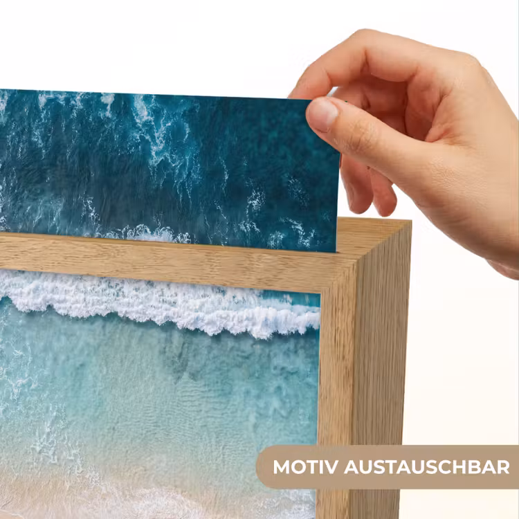 Strand - Zee - Golven - Natuur - Blauw Light Box met kabel (Wandlamp) klein -USP_websiteprintDE