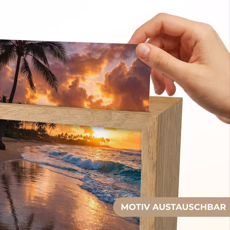 Strand - Zonsopgang - Tropisch - Natuur - Oranje Light Box met kabel (Wandlamp) klein -USP_websiteprintDE