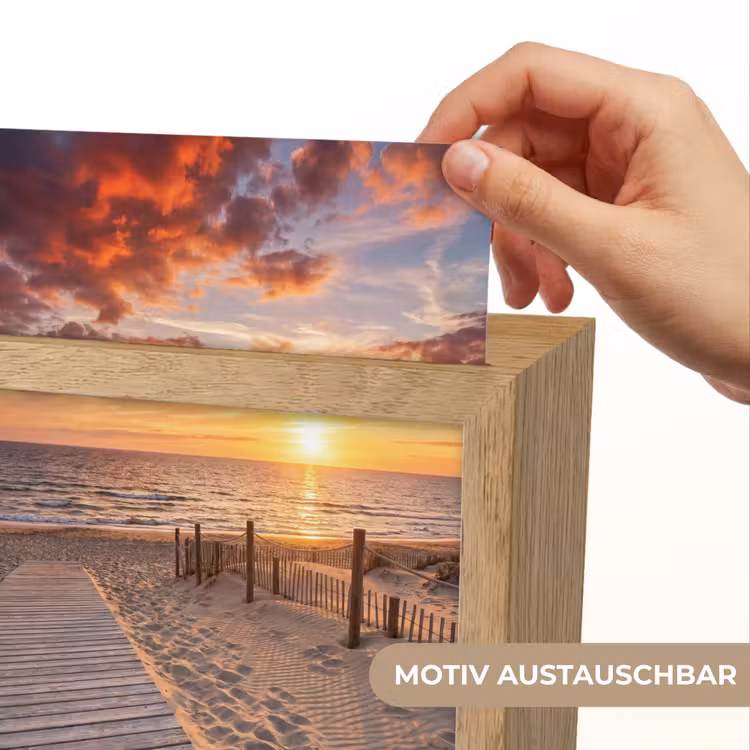 Strand - Zonsondergang - Zee - Natuur - Oranje Light Box met kabel (Wandlamp) klein -USP_websiteprintDE