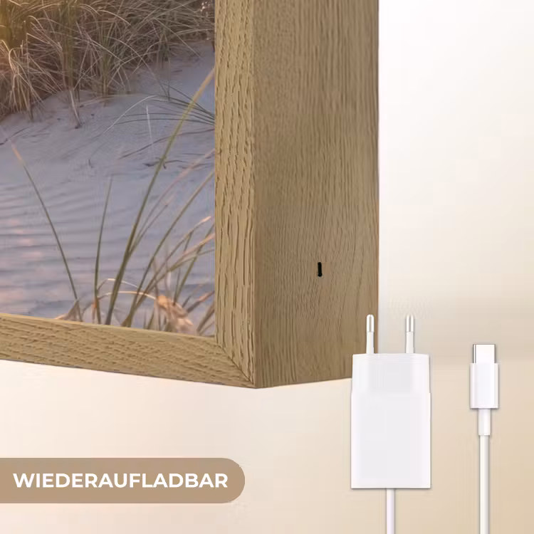 Strand - Zonsondergang - Natuur - Landschap Light Box met batterij (Wandlamp) middel -USP_websiteoplaadbaarDE