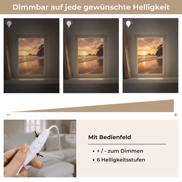 Strand - Zonsondergang - Natuur - Tropisch - Oranje Light Box met kabel (Wandlamp) klein -USP_dimbaarDE