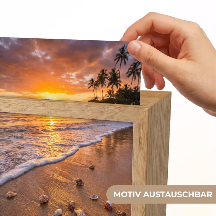 Strand - Zonsondergang - Palmbomen - Natuur - Oranje Light Box met kabel (Wandlamp) klein -USP_websiteprintDE