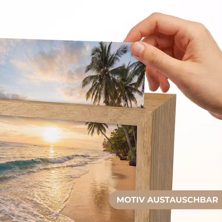 Strand - Zonsondergang - Tropisch - Natuur - Goud Light Box met kabel (Wandlamp) klein -USP_websiteprintDE