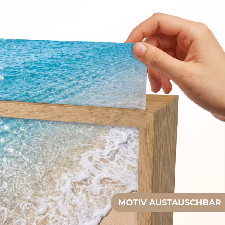 Strand - Water - Natuur - Blauw - Beige Light Box met kabel (Wandlamp) klein -USP_websiteprintDE