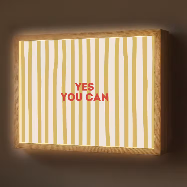 Strepen - Abstract - Yes you can - Rood Light Box met batterij (Wandlamp) middel -z3d_website