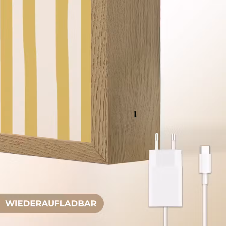 Strepen - Abstract - Yes you can - Rood Light Box met batterij (Wandlamp) middel -USP_websiteoplaadbaarDE