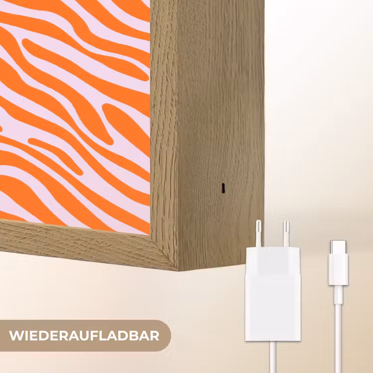 Strepen - Dynamisch - Oranje Light Box met batterij (Wandlamp) middel 907 -USP_websiteoplaadbaarDE
