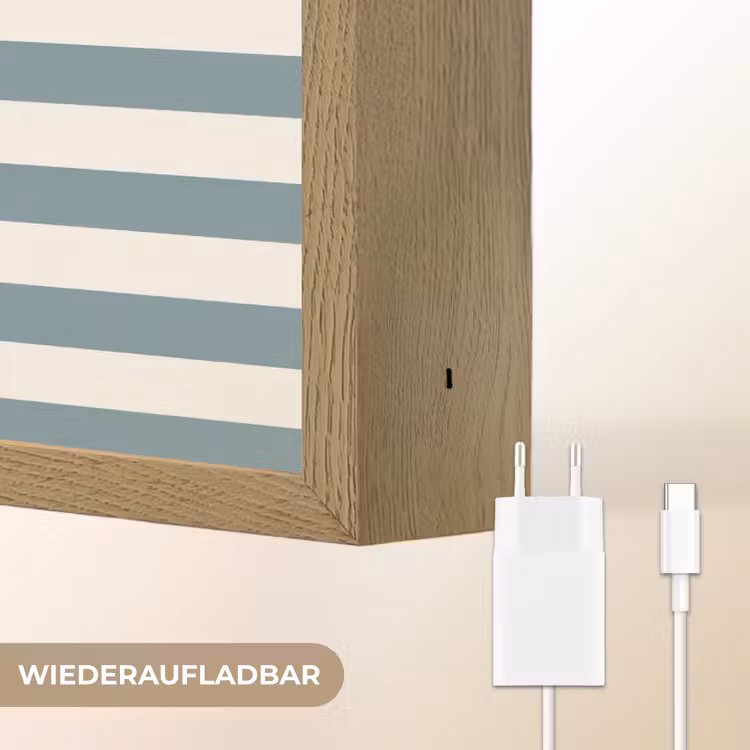 Strepen - Modern - Blauw Light Box met batterij (Wandlamp) middel 907 -USP_websiteoplaadbaarDE