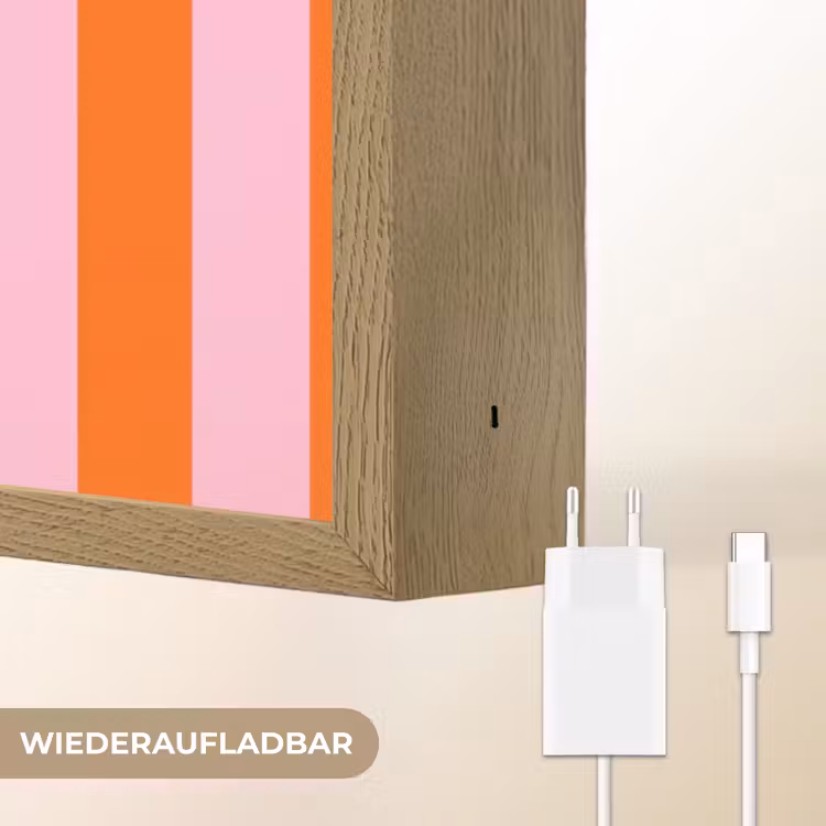 Strepen - Oranje - Verticaal - Ciao bella Light Box met batterij (Wandlamp) middel -USP_websiteoplaadbaarDE