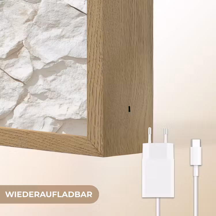 Structuur - Rots - Wit Light Box met batterij (Wandlamp) middel 907 -USP_websiteoplaadbaarDE