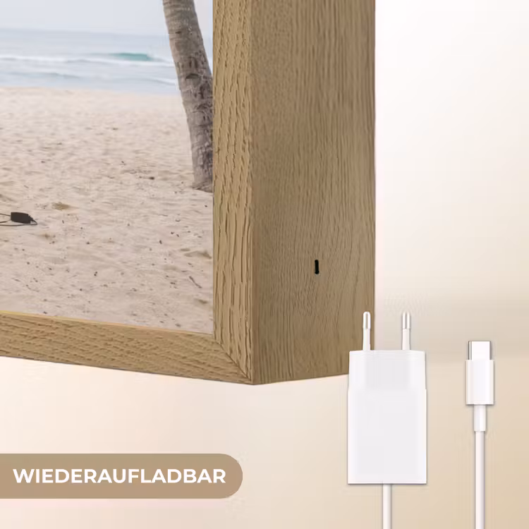 Surfboard - Palmbomen - Kleurrijk Light Box met batterij (Wandlamp) middel -USP_websiteoplaadbaarDE