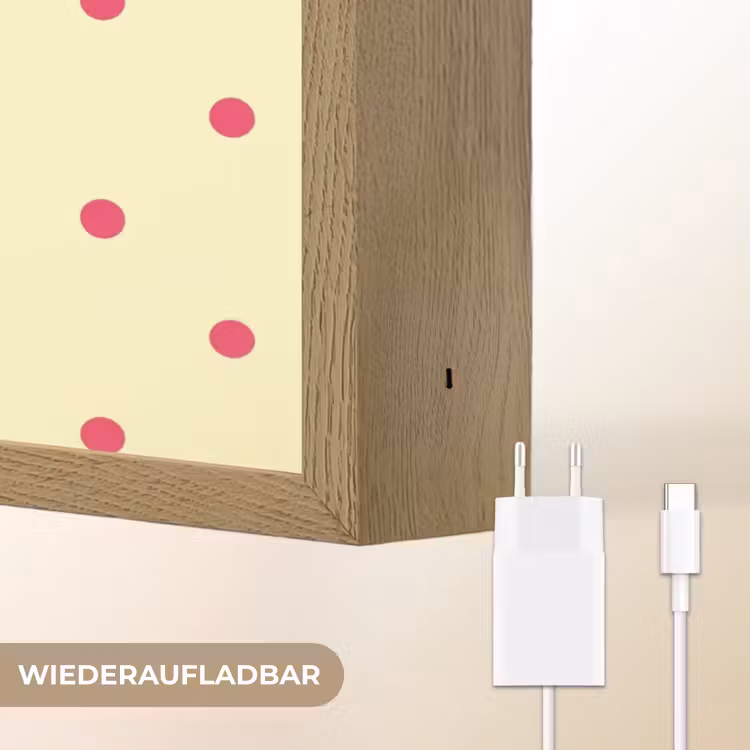 Swag - Roze - Stippen - Geel Light Box met batterij (Wandlamp) middel -USP_websiteoplaadbaarDE
