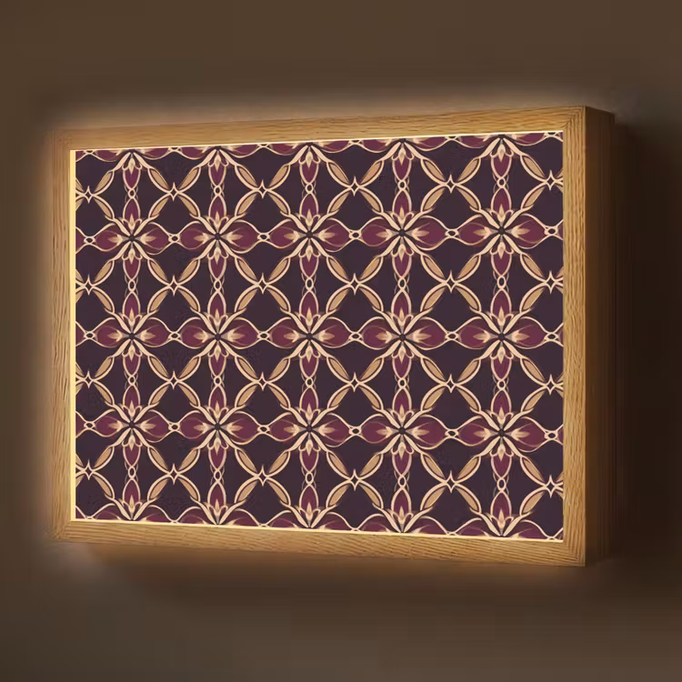 Symmetrisch - Tegel - Burgundy Light Box met batterij (Wandlamp) middel 907 -z3d_website