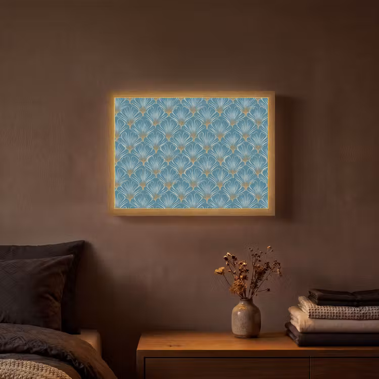 Symmetrisch - Patroon - Blauw Light Box met batterij (Wandlamp) middel 907 -sfeer4