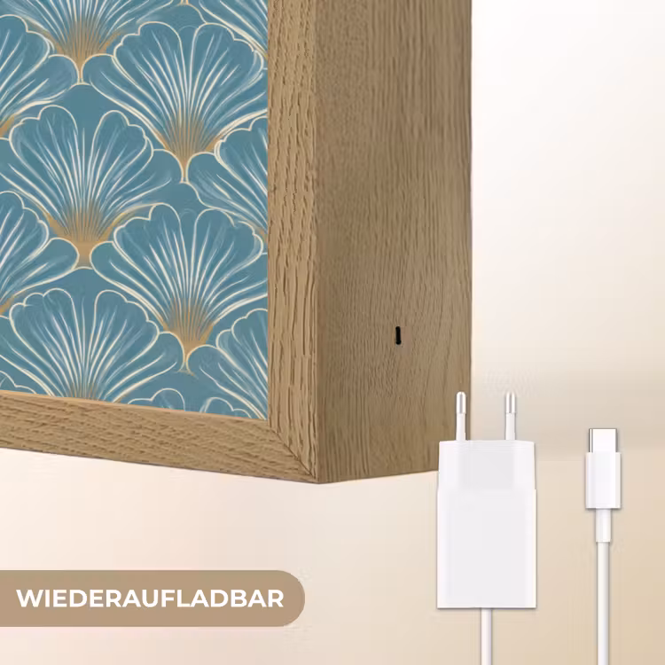 Symmetrisch - Patroon - Blauw Light Box met batterij (Wandlamp) middel 907 -USP_websiteoplaadbaarDE