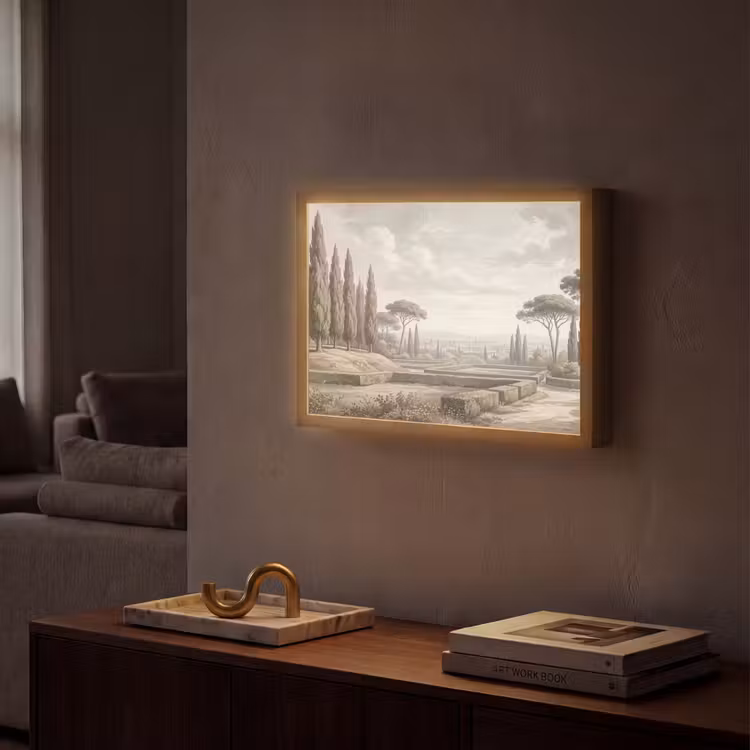 Vallei - Tuin - Natuur - Groen Light Box met batterij (Wandlamp) middel -sfeer1