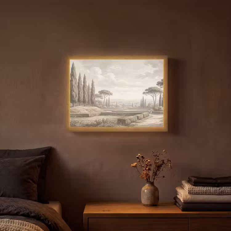 Vallei - Tuin - Natuur - Groen Light Box met batterij (Wandlamp) middel -sfeer4