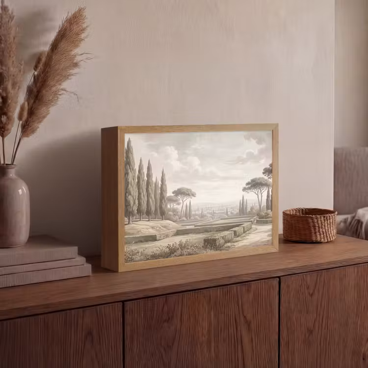 Vallei - Tuin - Natuur - Groen Light Box met batterij (Wandlamp) middel -sfeer2