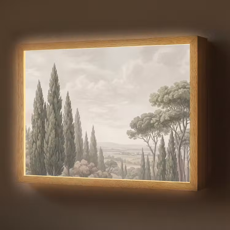 Vallei - Bos - Natuur - Groen Light Box met batterij (Wandlamp) middel -z3d_website