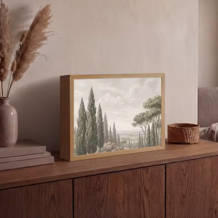 Vallei - Bos - Natuur - Groen Light Box met batterij (Wandlamp) middel -sfeer2