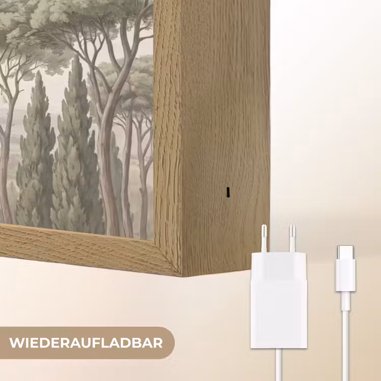 Vallei - Bos - Natuur - Groen Light Box met batterij (Wandlamp) middel -USP_websiteoplaadbaarDE