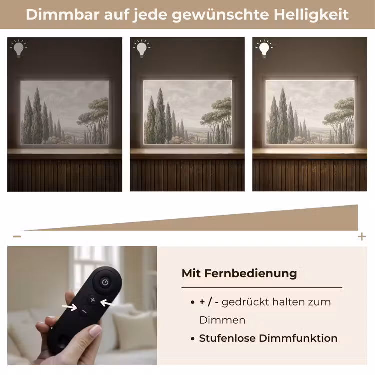Vallei - Bos - Natuur - Groen Light Box met batterij (Wandlamp) middel -USP_dimbaarDE