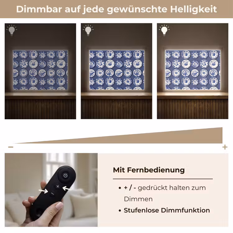 Borden - Floraal - Blauw Light Box met batterij (Wandlamp) middel 907 -USP_dimbaarDE