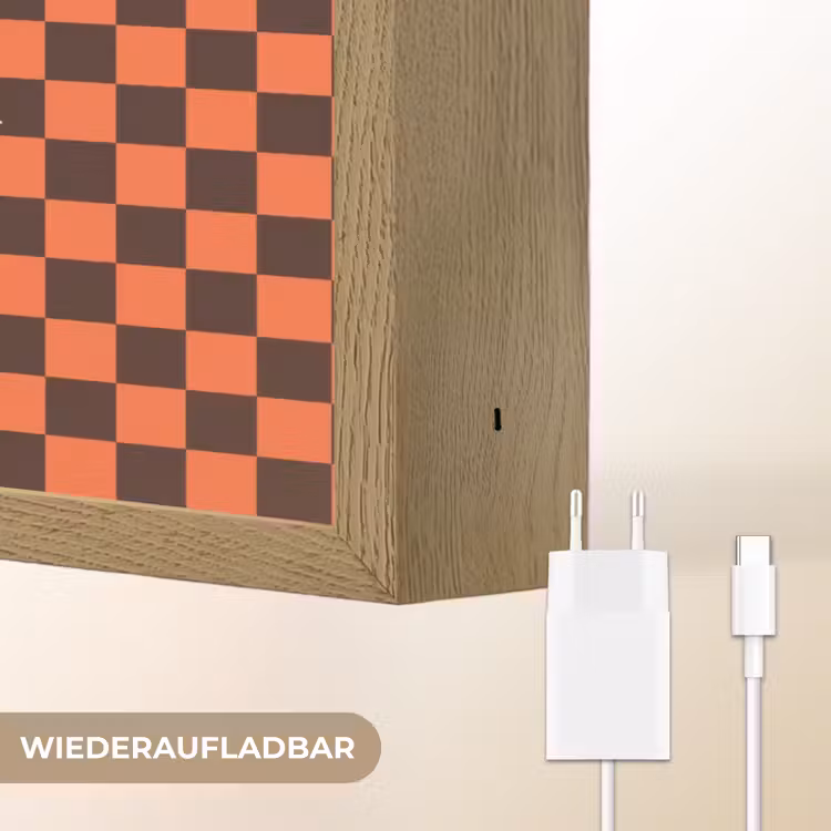 Tequila texted you - Glas - Vierkanten - Oranje Light Box met batterij (Wandlamp) middel -USP_websiteoplaadbaarDE