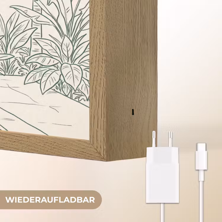 Terras - Illustratie - Groen Light Box met batterij (Wandlamp) middel -USP_websiteoplaadbaarDE