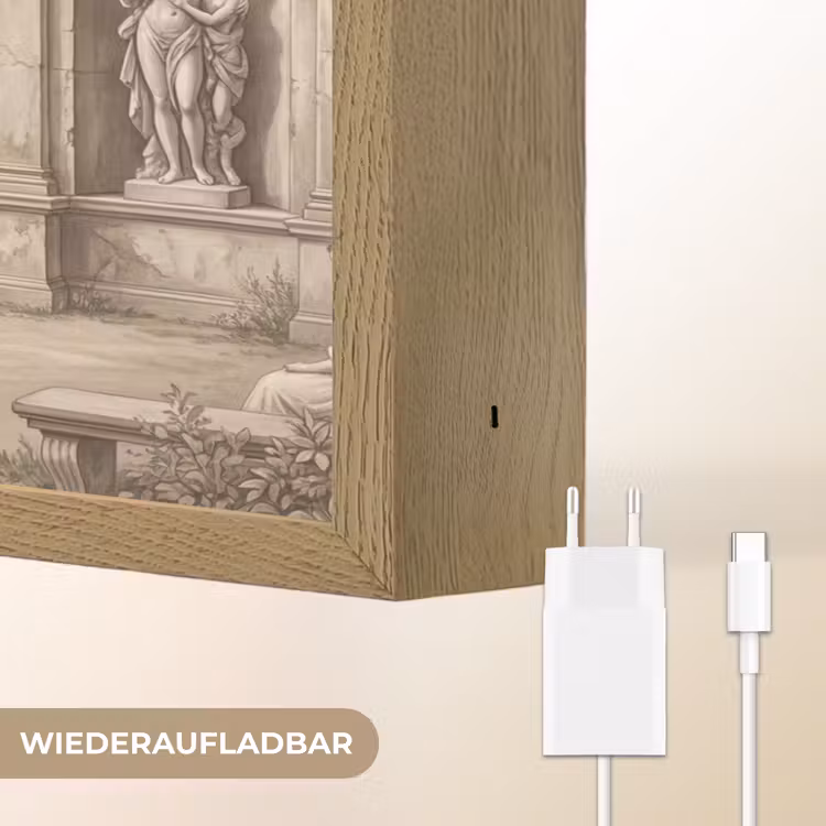 Terras - Stad - Uitzicht - Rivier Light Box met batterij (Wandlamp) middel -USP_websiteoplaadbaarDE
