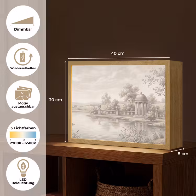 Terras - Water - Natuur - Landschap Light Box met batterij (Wandlamp) middel -USP_websiteoverzichtDE