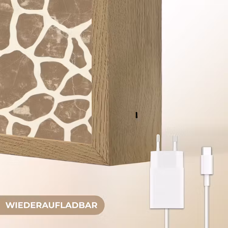 Tekst - Be cool or leave - Roze - Giraffenprint Light Box met batterij (Wandlamp) middel -USP_websiteoplaadbaarDE