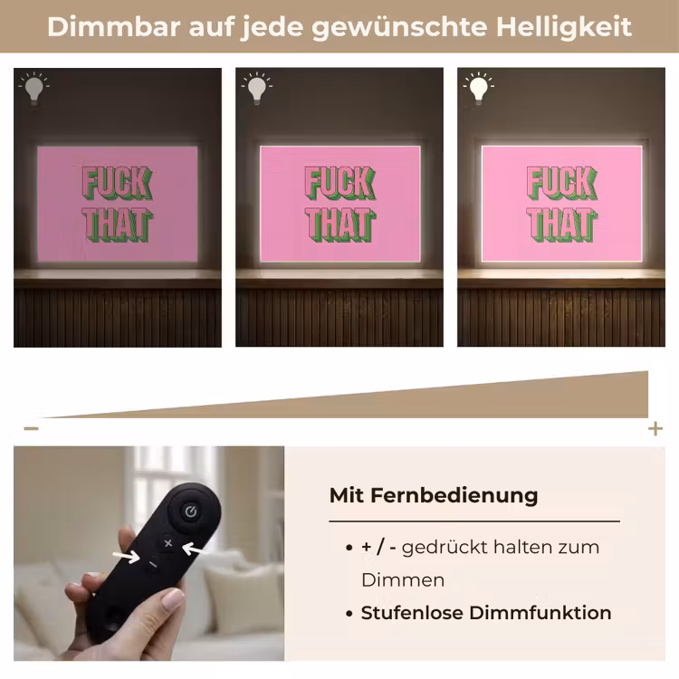 Tekst - Bold - Roze Light Box met batterij (Wandlamp) middel -USP_dimbaarDE