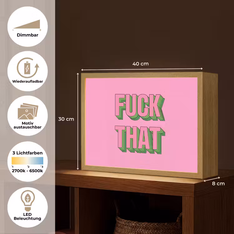 Tekst - Bold - Roze Light Box met batterij (Wandlamp) middel -USP_websiteoverzichtDE